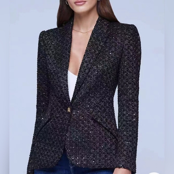 L'AGENCE Jackets & Blazers - L'Agence Sequin Chamberlain Blazer